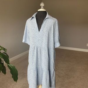 Lili Sidonio Molly Bracken Cotton Collared Babydoll Dress Medium